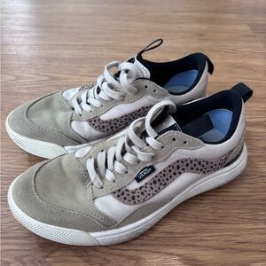 Vans Tan and Leopard Ultrarange Sneakers